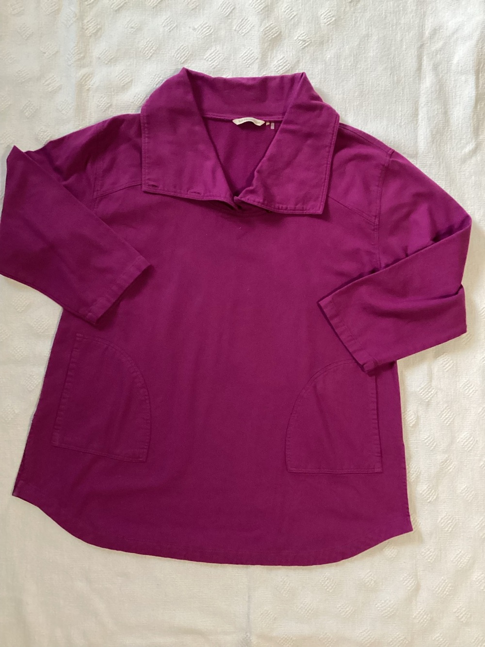 Soft Surroundings Port Royale Sweatshirt Warm Top Layer Tunic Purple SZ L